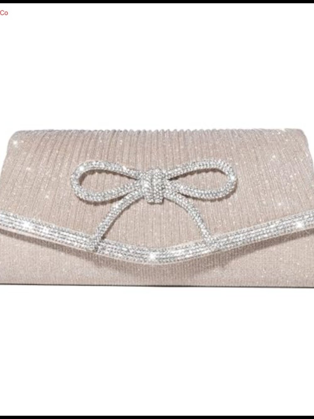 Sparkly Rhinestone Bow Evening Clutch Crossbody Purse